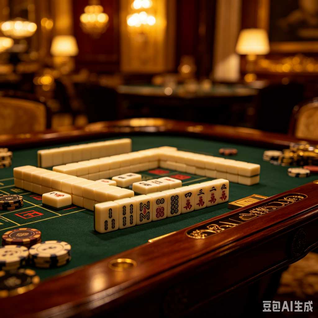 mahjong set with dice and chips